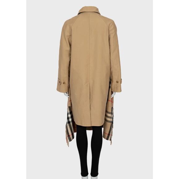 Burberry Beige Check-Trim Cotton Coat – Size UK10 / M - Picture 3 of 6